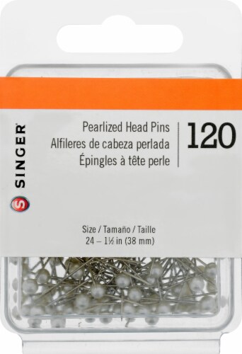 SINGER® Pearlized Head Pins Perspective: front