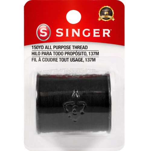 SINGER® All Purpose Polyester Thread - Black Perspective: front