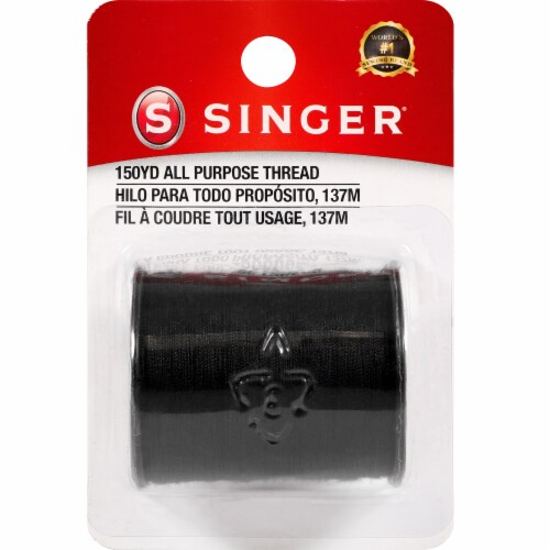 SINGER® All Purpose Polyester Thread - Black Perspective: front