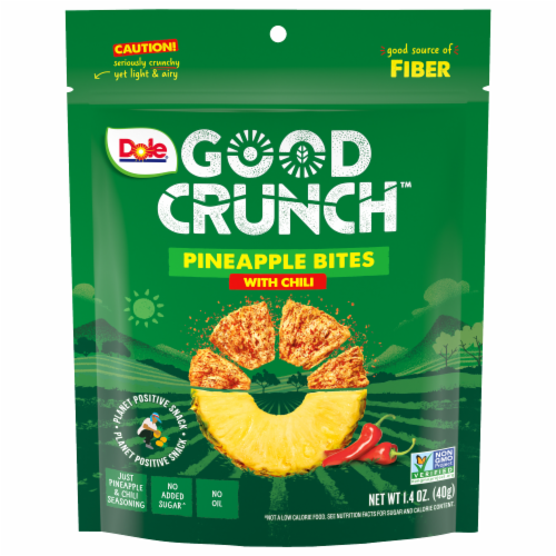 Dole® Good Crunch™ Pineapple Bites with Chili Dried Fruit Snack Perspective: front