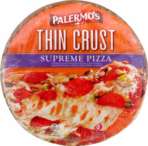 Palermo's Thin Crust Supreme Frozen Pizza Perspective: front