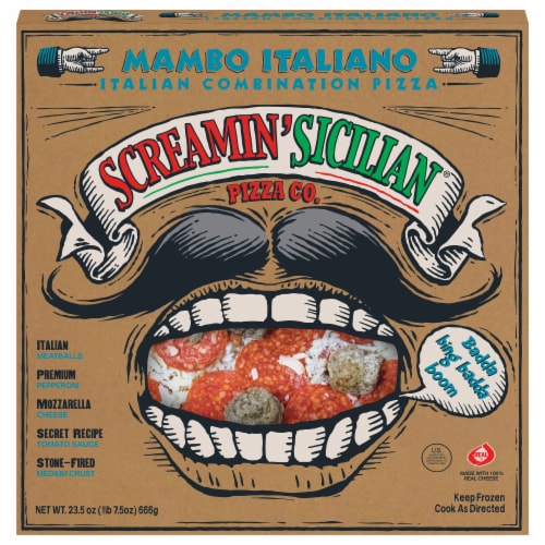 Screamin' Sicilian Mambo Italiano Combination Frozen Pizza Perspective: front