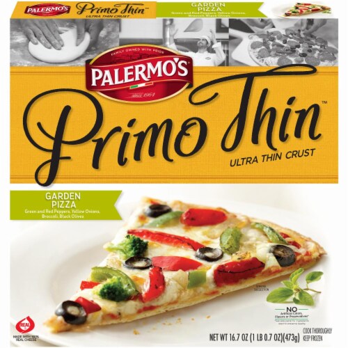 Palermo's Primo Thin Garden Pizza Perspective: front