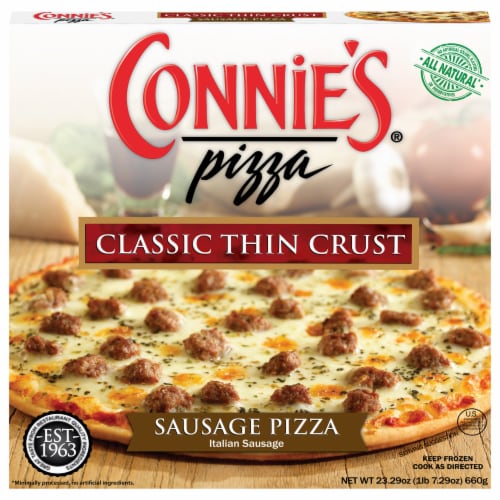Connie's® Classic Thin Crust Sausage Frozen Pizza Perspective: front