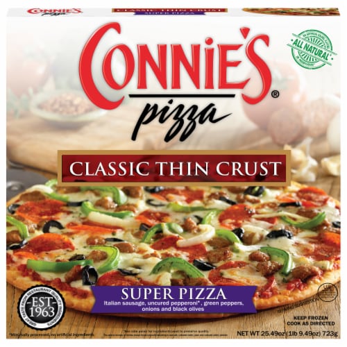 Connie's® Classic Thin Crust Super Frozen Pizza Perspective: front