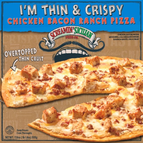 Screamin' Sicilian I'm Thin & Crispy Chicken Bacon Ranch Pizza Perspective: front