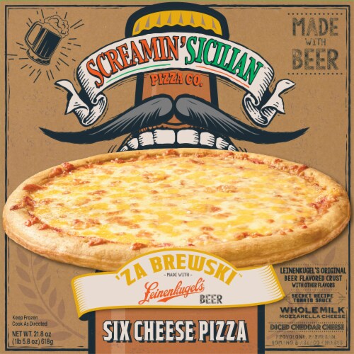 Screamin' Sicilian 'Za Brewski Six Cheese Pizza Perspective: front