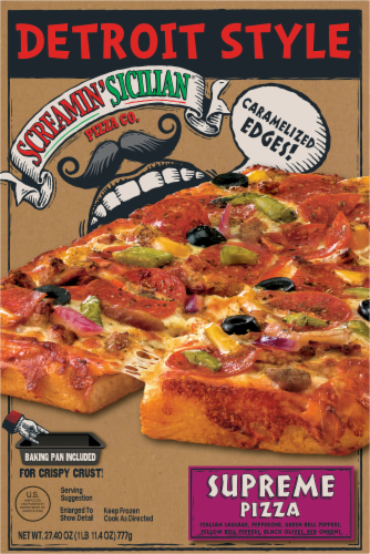 Screamin' Sicilian® Supreme Detroit Style Frozen Pizza Perspective: front