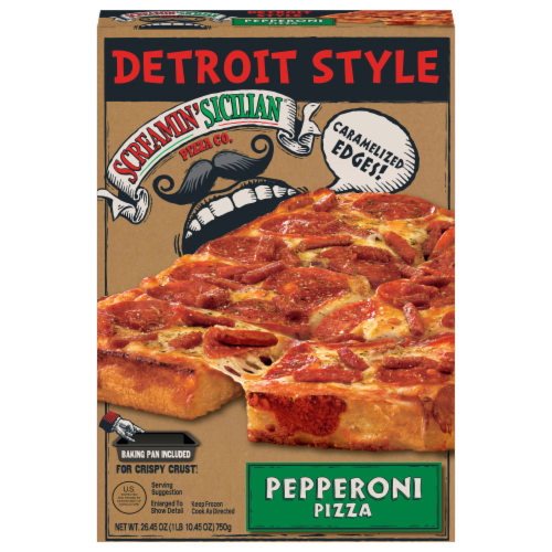 Screamin' Sicilian® Detroit Style Pepperoni Frozen Pizza Perspective: front