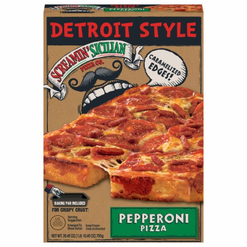 Screamin' Sicilian® Detroit Style Pepperoni Frozen Pizza Perspective: front