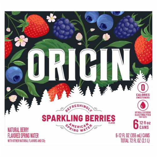 Origin™ Sparkling Berries Spring Water Pack Perspective: front