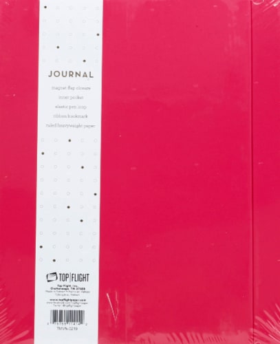 Top Flight Magnet Flap Journal - Pink Perspective: front