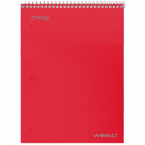 Top Flight Wired College Rule Top-Bound Assorted 1-Subject Notebook Perspective: front