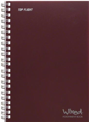 Top Flight Wired Spiral Bound Assignment Book - 64 Sheets - Assorted Perspective: front