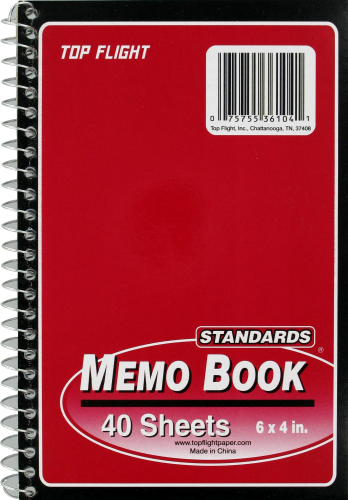 Top Flight Memo Book Perspective: front