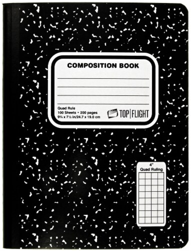Top Flight Quad Rule Composition Book - 100 Sheets Perspective: front