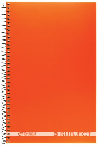 Top Flight Boss College Ruled 3-Subject Notebook - 108 Sheets - Assorted Perspective: front