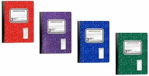 Top Flight 3-Subject Wide Rule Marble Composition Book - 120 Sheets - Assorted Perspective: front