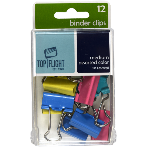 Top Flight Medium Binder Clips - Assorted Perspective: front