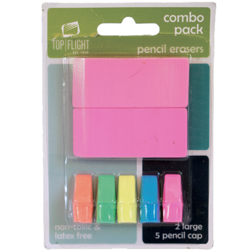 Top Flight Pencil Eraser Combo Pack Perspective: front
