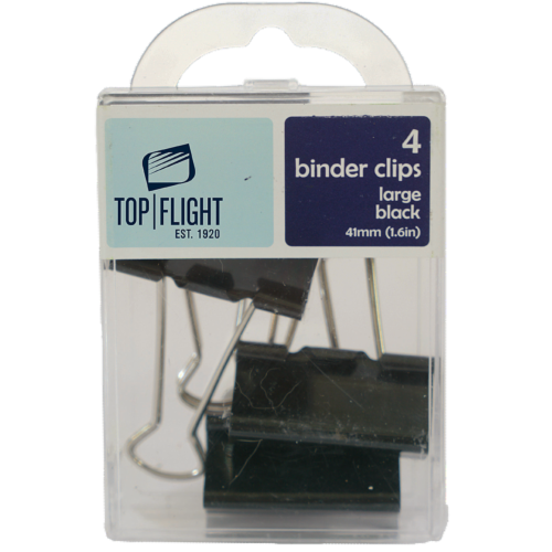 Top Flight Lg Binder Clips Perspective: front