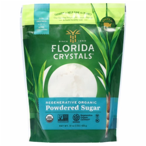 Florida Crystals Regenerative Organic Powdered Raw Cane Sugar Perspective: front