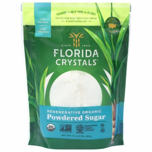 Florida Crystals Regenerative Organic Powdered Raw Cane Sugar Perspective: front