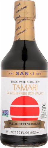 San-J Reduced Sodium Tamari Soy Sauce Perspective: front