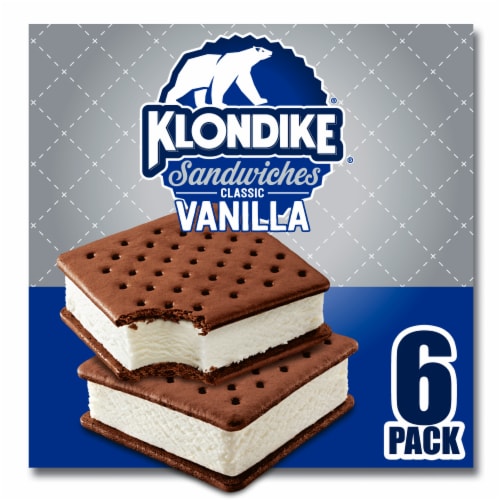 Klondike No Artificial Growth Hormones & Kosher Classic Vanilla Original Ice Cream Sandwiches Perspective: front