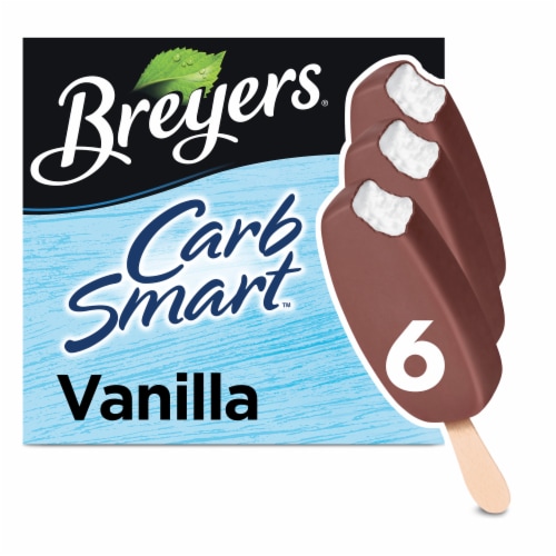 Breyers CarbSmart Vanilla Bars Frozen Dairy Dessert Perspective: front