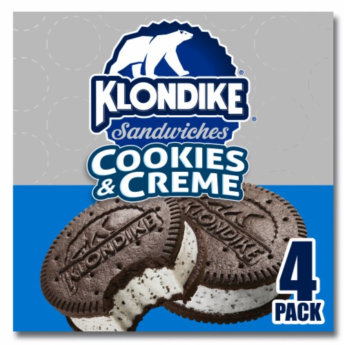 Klondike Cookies and Crème Frozen Dairy Dessert Sandwiches Perspective: front