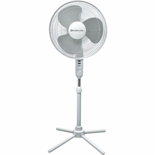 Comfort Zone Oscillating Pedestal Quad Pod Fan - White Perspective: front