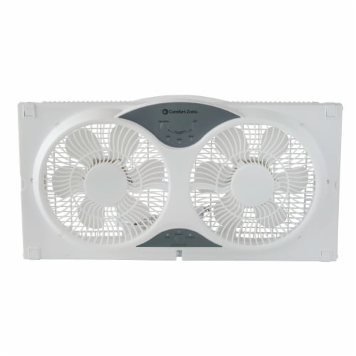 Comfort Zone® 3-Speed Dual Reversible Window Sill Fan Perspective: front