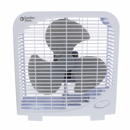 Comfort Zone White Portable Box Fan Perspective: front