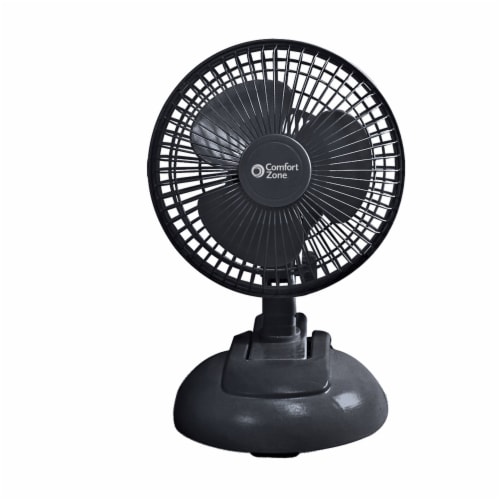 Comfort Zone® 6-Inch Clip/Desk Combination Fan - Black Perspective: front