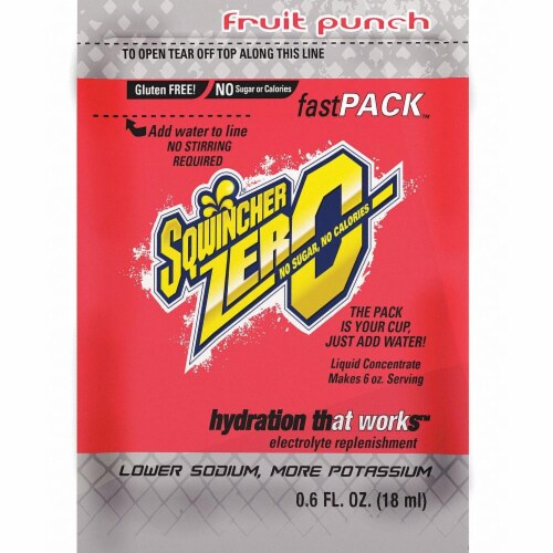 Sqwincher Sugar Free Sports Mix,Fruit Punch,PK50  159015501 Perspective: front