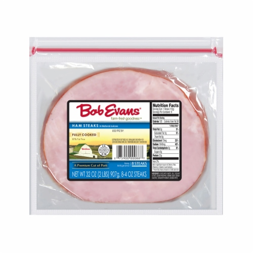 Bob Evans Fully Cooked Ham Steaks Perspective: front