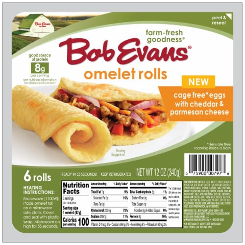 Bob Evans® Cheddar & Parmesan Cheese Omelet Rolls Perspective: front