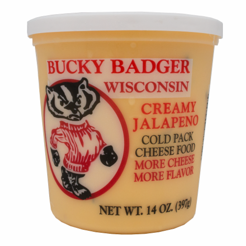Bucky Badger Wisconsin Creamy Jalapeno Cheese Perspective: front
