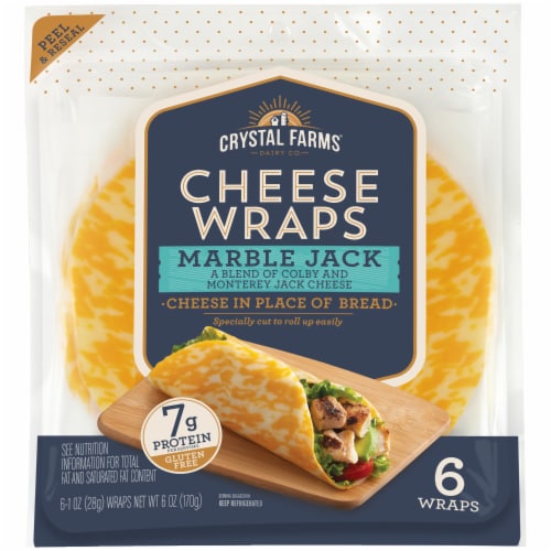 Crystal Farms Dairy CO. Marble Jack Cheese Wraps Perspective: front