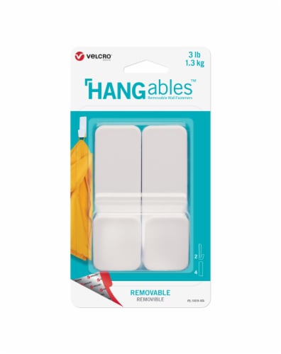 VELCRO® Brand HANGables Medium Removable Wall Fasteners - White Perspective: front