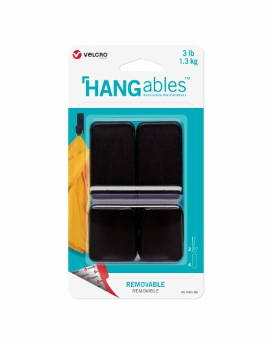 VELCRO® Brand HANGables™ Medium Removable Wall Fasteners - Black Perspective: front