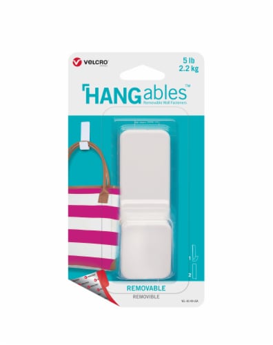 VELCRO® Brand HANGables Large Removable Wall Fasteners - White Perspective: front