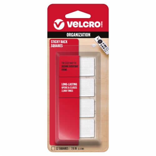 Velcro® Brand Square White Strips Perspective: front