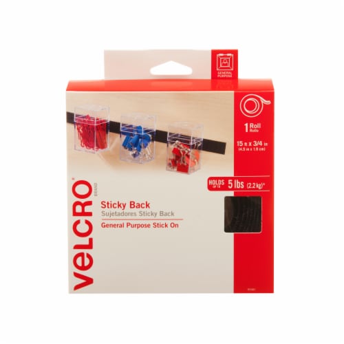 Velcro® Sticky Back Tape Box - Black Perspective: front