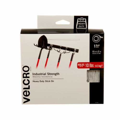 VELCRO® Brand Industrial Strength Heavy Duty Stick On Roll - White Perspective: front