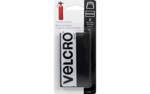 VELCRO® Brand Industrial Strength 4in x 2in Strips. Black . 2 ct. Perspective: front