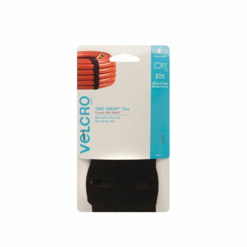 Velcro® One-Wrap Ties - 3 Pack - Black Perspective: front