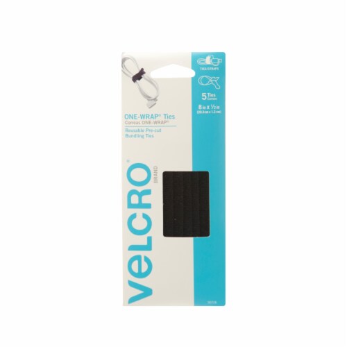 Velcro® One-Wrap Ties - 5 Pack - Black Perspective: front