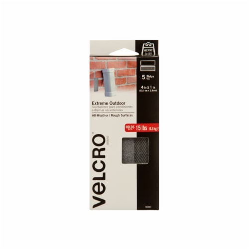 Velcro® Extreme Outdoor All-Weather Strips - 5 Pack - Black Perspective: front